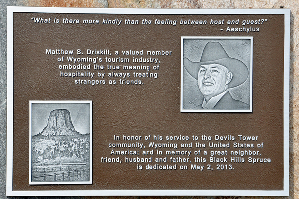 sign in memory of Matthew S. Driskell